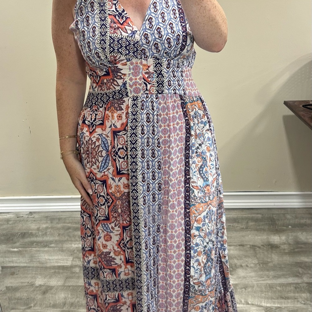 Multicolor Patchwork Maxi Dress